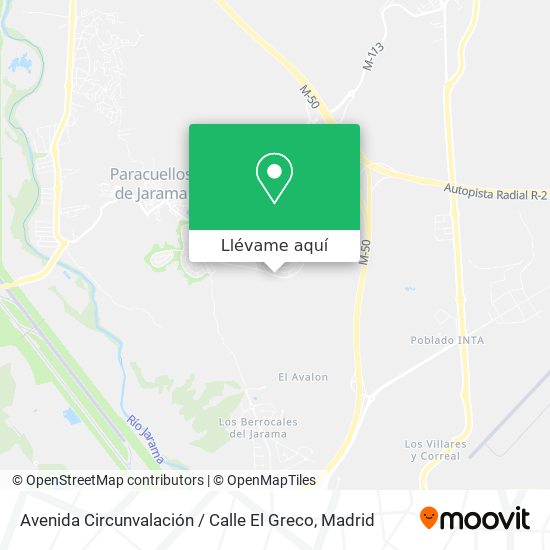 Mapa Avenida Circunvalación / Calle El Greco