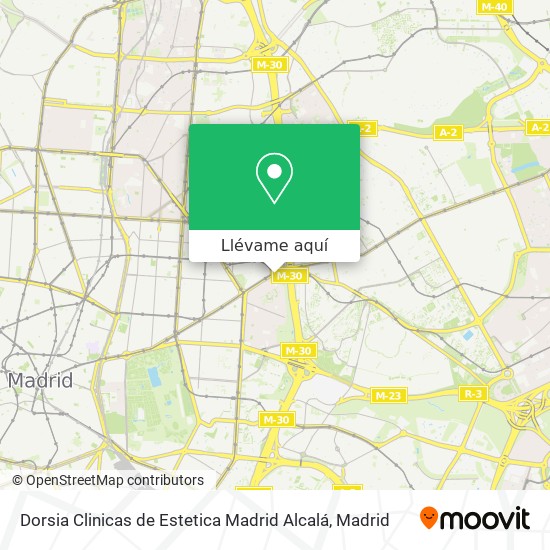 Mapa Dorsia Clinicas de Estetica Madrid Alcalá