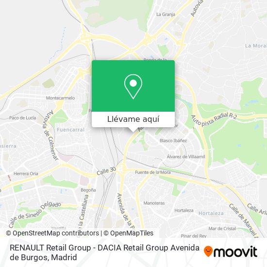 Mapa RENAULT Retail Group - DACIA Retail Group Avenida de Burgos