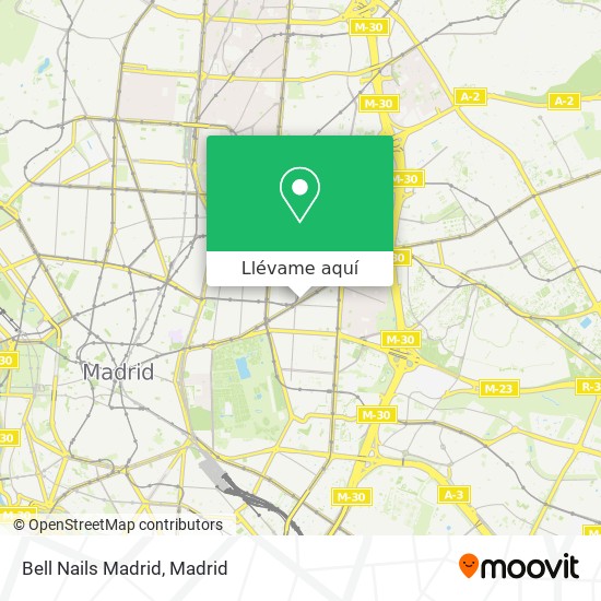 Mapa Bell Nails Madrid