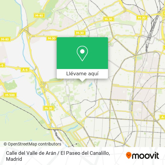 Mapa Calle del Valle de Arán / El Paseo del Canalillo