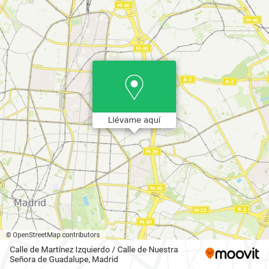 Mapa Calle de Martínez Izquierdo / Calle de Nuestra Señora de Guadalupe