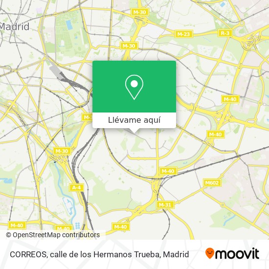 Mapa CORREOS, calle de los Hermanos Trueba