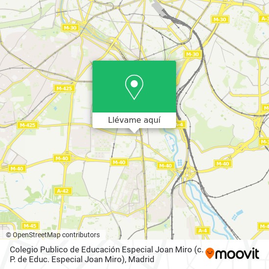 Mapa Colegio Publico de Educación Especial Joan Miro (c. P. de Educ. Especial Joan Miro)