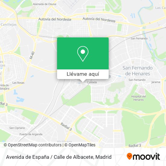 Mapa Avenida de España / Calle de Albacete