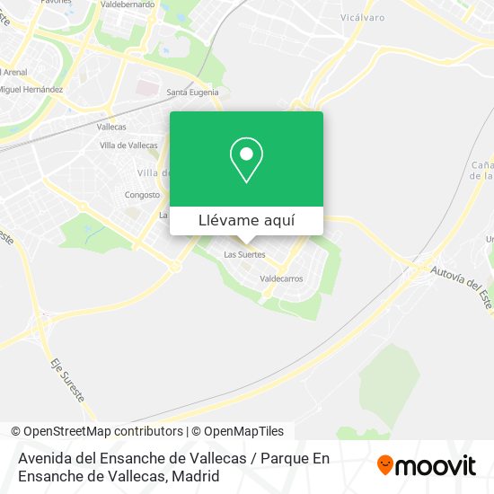Mapa Avenida del Ensanche de Vallecas / Parque En Ensanche de Vallecas