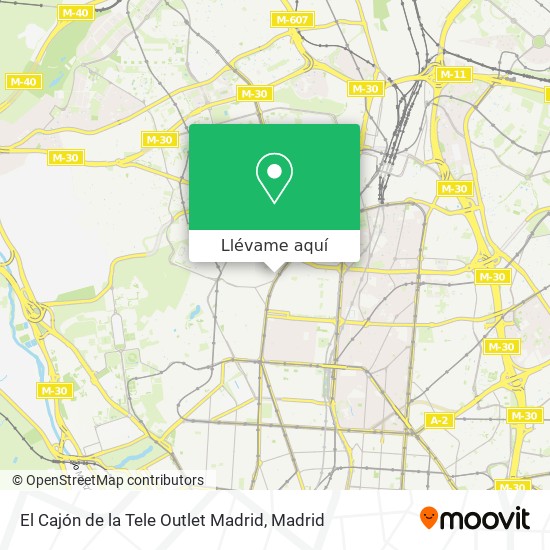 Mapa El Cajón de la Tele Outlet Madrid