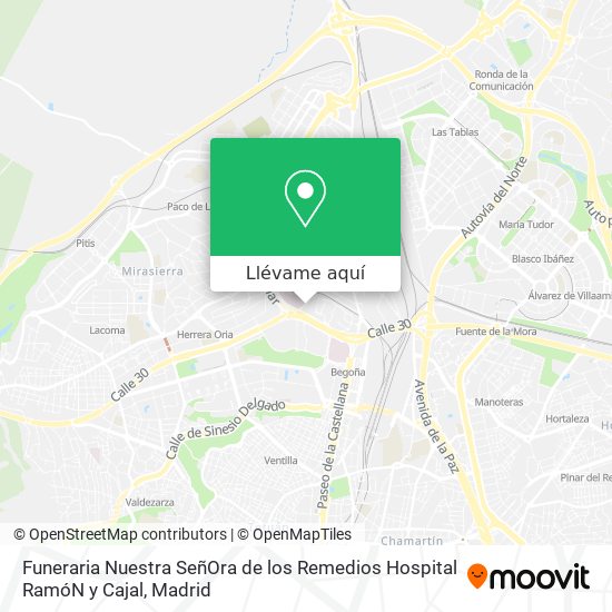 Mapa Funeraria Nuestra SeñOra de los Remedios Hospital RamóN y Cajal