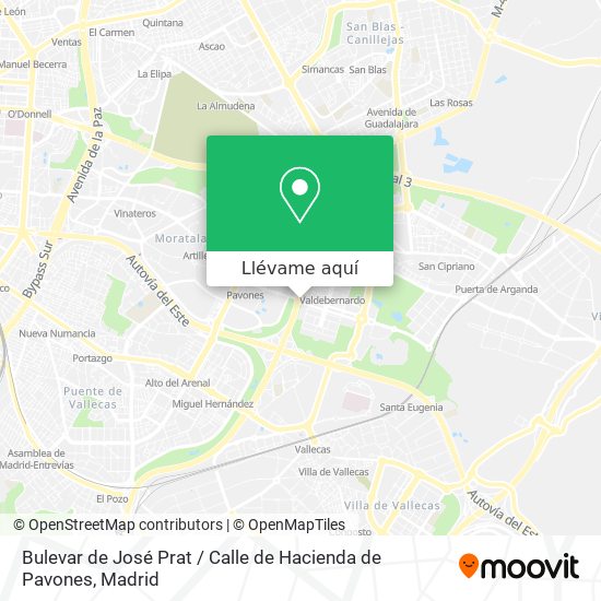 Mapa Bulevar de José Prat / Calle de Hacienda de Pavones