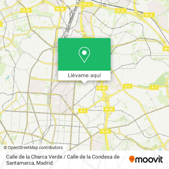 Mapa Calle de la Charca Verde / Calle de la Condesa de Santamarca