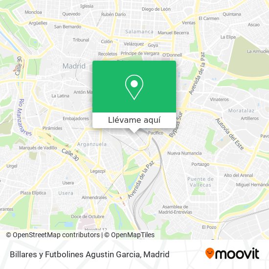 Mapa Billares y Futbolines Agustin Garcia