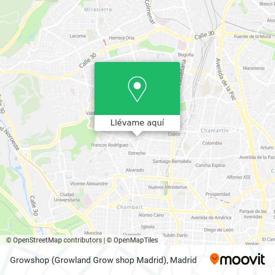 Mapa Growshop (Growland Grow shop Madrid)