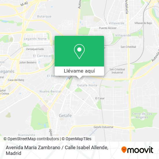 Mapa Avenida María Zambrano / Calle Isabel Allende