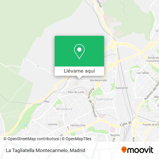 Mapa La Tagliatella Montecarmelo