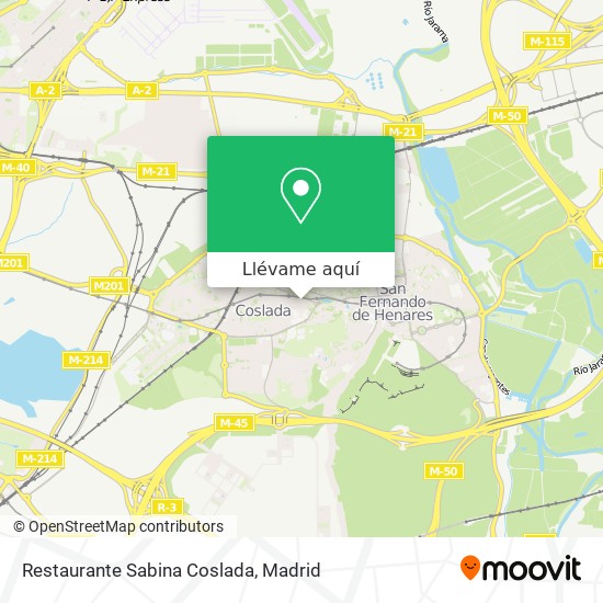 Mapa Restaurante Sabina Coslada