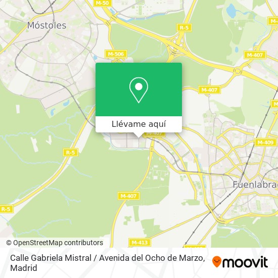 Mapa Calle Gabriela Mistral / Avenida del Ocho de Marzo