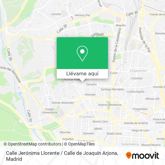 Mapa Calle Jerónima Llorente / Calle de Joaquín Arjona