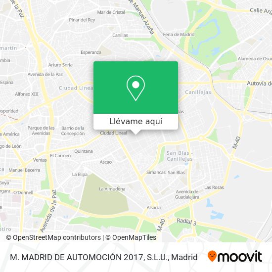 Mapa M. MADRID DE AUTOMOCIÓN 2017, S.L.U.