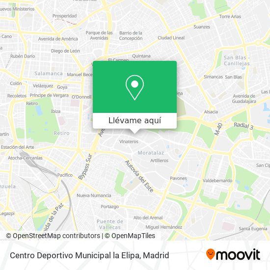 Mapa Centro Deportivo Municipal la Elipa