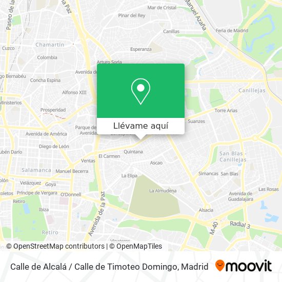 Mapa Calle de Alcalá / Calle de Timoteo Domingo