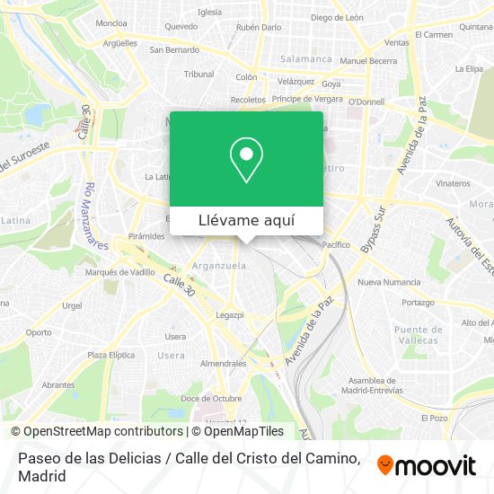 Mapa Paseo de las Delicias / Calle del Cristo del Camino