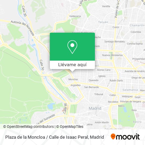 Mapa Plaza de la Moncloa / Calle de Isaac Peral