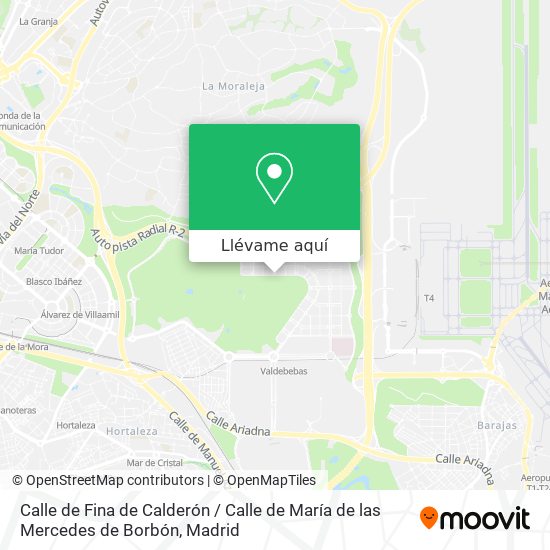 Mapa Calle de Fina de Calderón / Calle de María de las Mercedes de Borbón