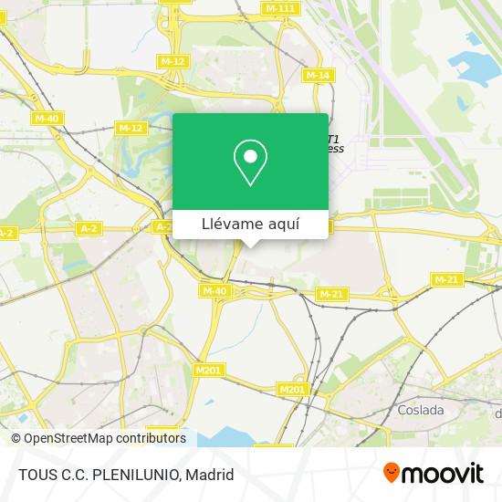 Cómo llegar a TOUS C.C. PLENILUNIO en Madrid en Autobús, Metro o Tren?