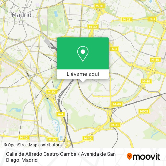 Mapa Calle de Alfredo Castro Camba / Avenida de San Diego