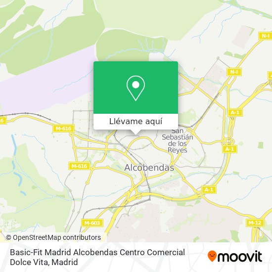 Mapa Basic-Fit Madrid Alcobendas Centro Comercial Dolce Vita