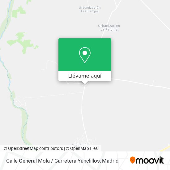 Mapa Calle General Mola / Carretera Yunclillos