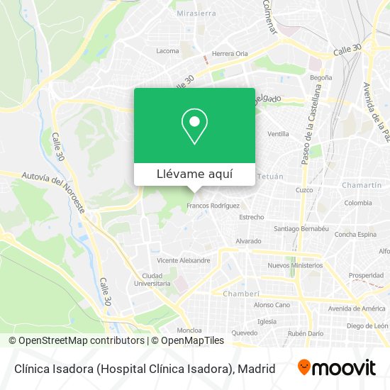 Mapa Clínica Isadora (Hospital Clínica Isadora)