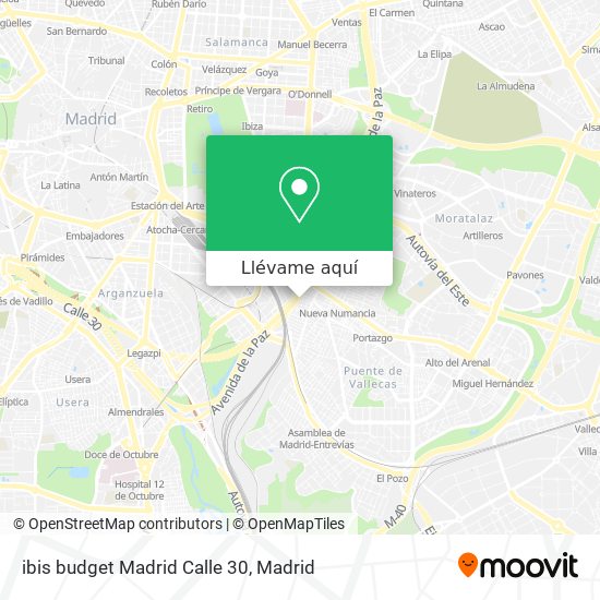 Mapa ibis budget Madrid Calle 30