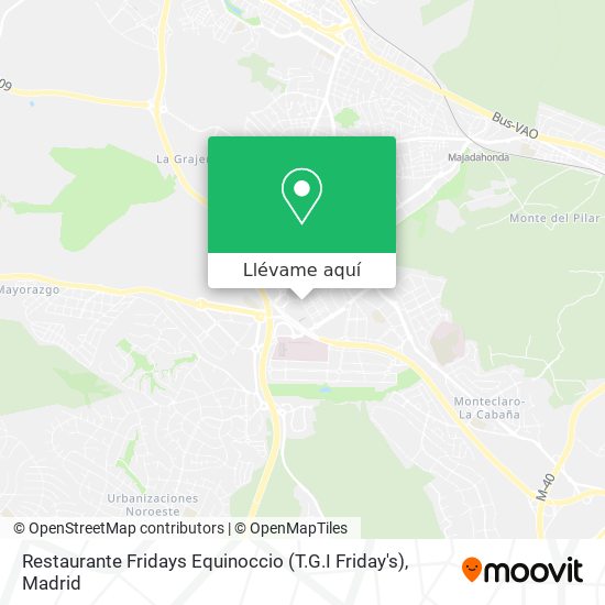 Mapa Restaurante Fridays Equinoccio (T.G.I Friday's)