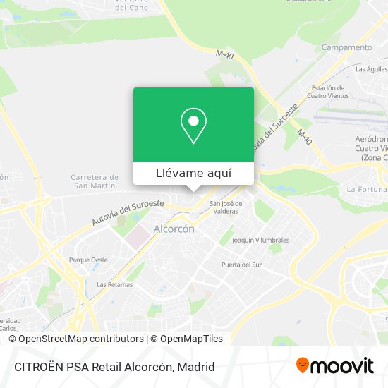 Mapa CITROËN PSA Retail Alcorcón