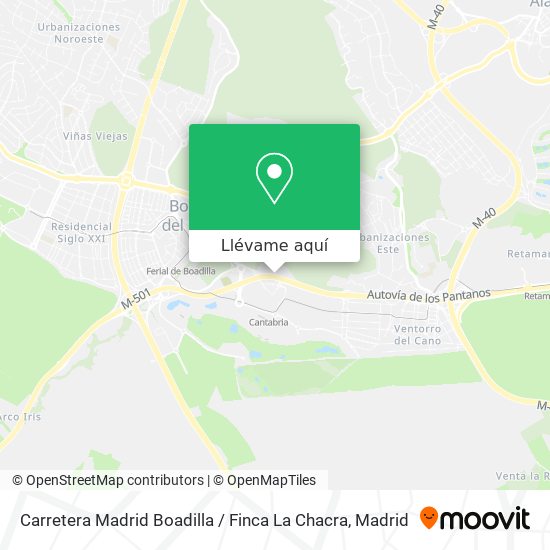 Mapa Carretera Madrid Boadilla / Finca La Chacra