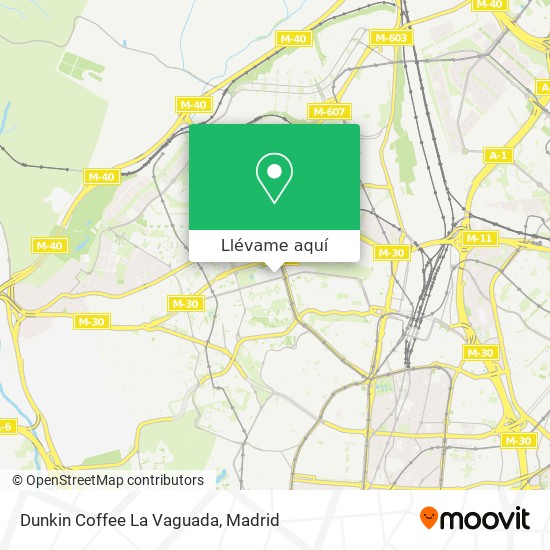 Mapa Dunkin Coffee La Vaguada
