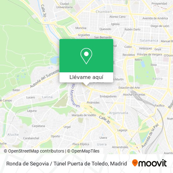 Mapa Ronda de Segovia / Túnel Puerta de Toledo