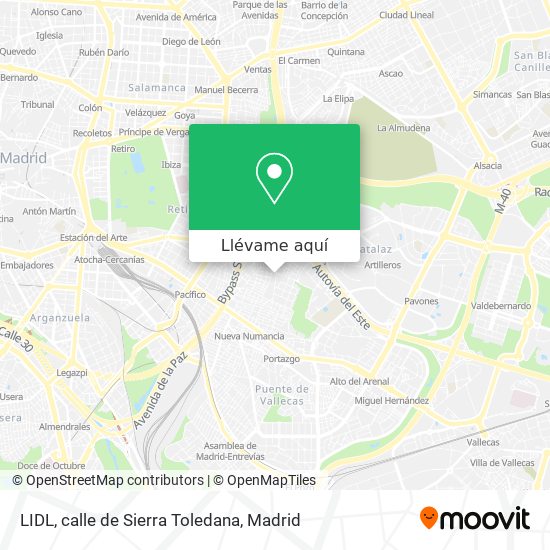Mapa LIDL, calle de Sierra Toledana