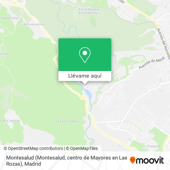 Mapa Montesalud (Montesalud, centro de Mayores en Las Rozas)