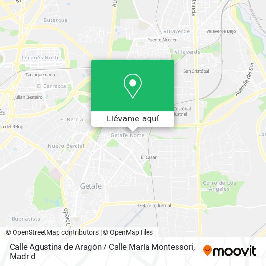 Mapa Calle Agustina de Aragón / Calle María Montessori