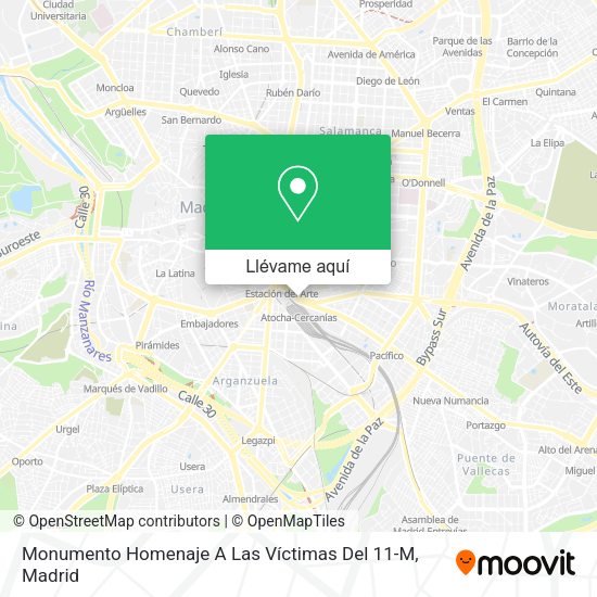 Mapa Monumento Homenaje A Las Víctimas Del 11-M