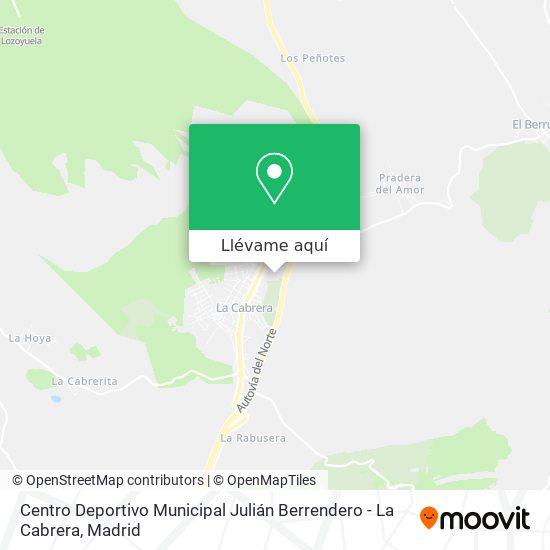 Mapa Centro Deportivo Municipal Julián Berrendero - La Cabrera