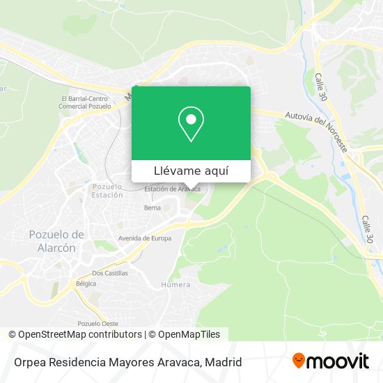 Mapa Orpea Residencia Mayores Aravaca