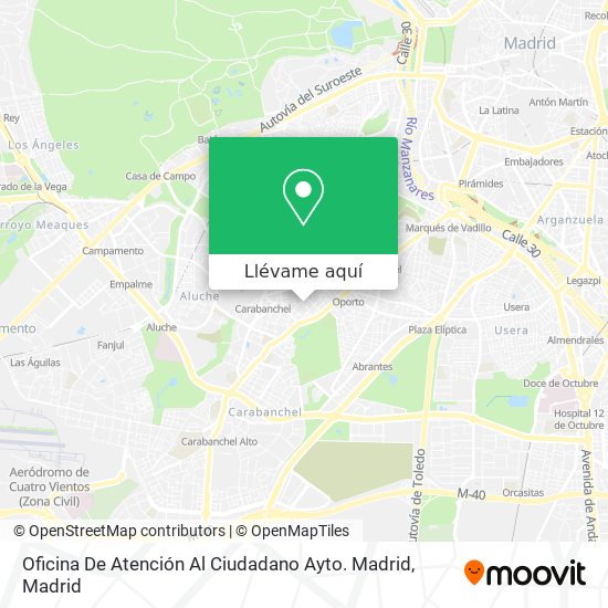 Mapa Oficina De Atención Al Ciudadano Ayto. Madrid