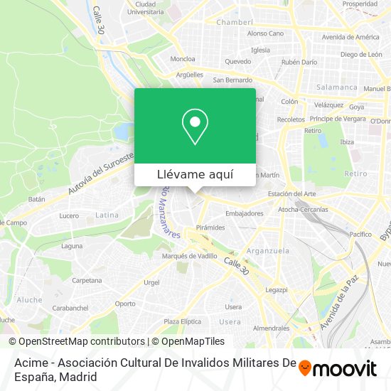 Mapa Acime - Asociación Cultural De Invalidos Militares De España