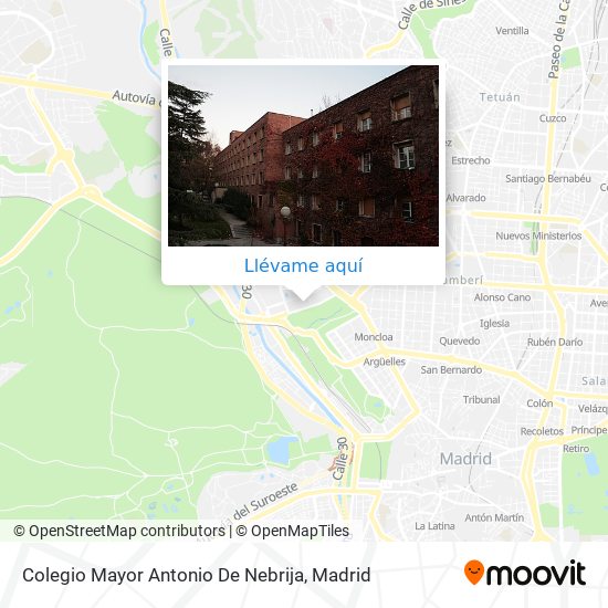 Mapa Colegio Mayor Antonio De Nebrija