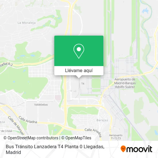 Mapa Bus Tránsito Lanzadera T4 Planta 0 Llegadas