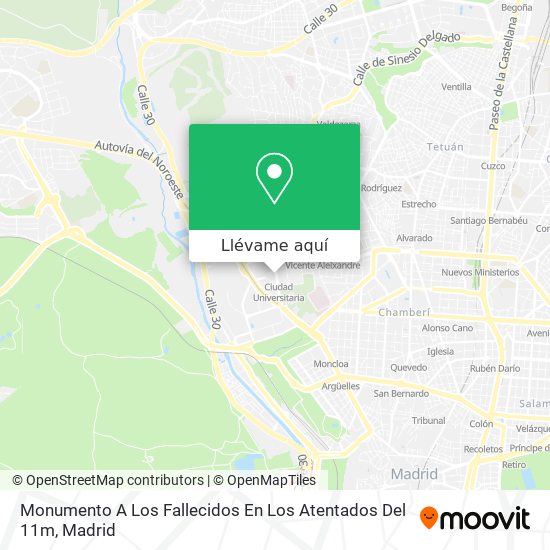 Mapa Monumento A Los Fallecidos En Los Atentados Del 11m