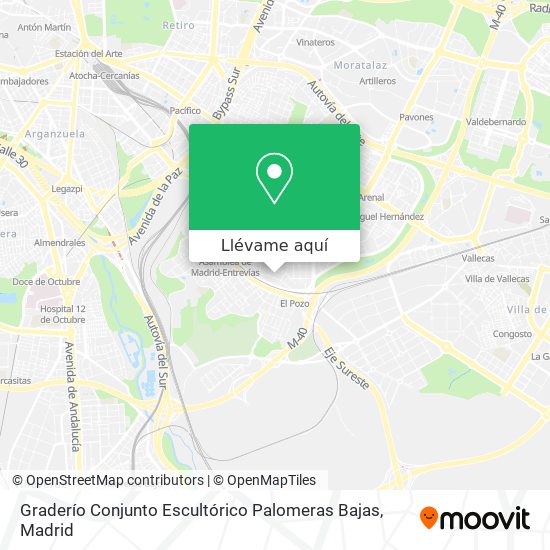 Mapa Graderío Conjunto Escultórico Palomeras Bajas